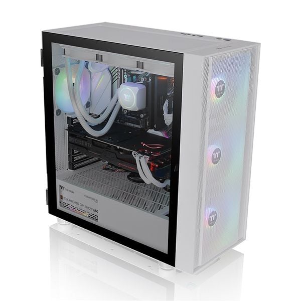  Thùng máy Thermaltake H570 TG ARGB Snow Mid Tower Chassis | Trắng, sẵn 3 fan ARGB (CA-1T9-00M6WN-01) 