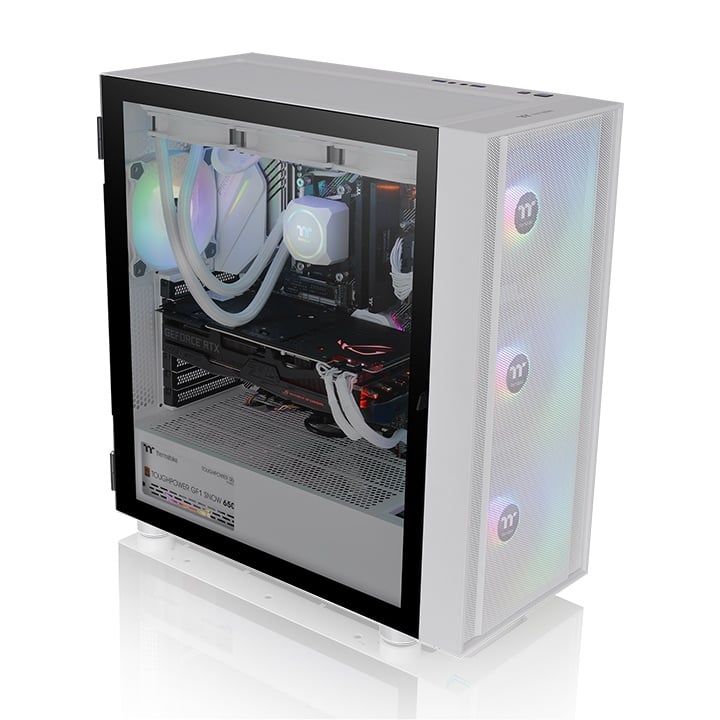 Thùng máy Case Thermaltake H570 TG ARGB Snow Mid Tower Chassis | Trắng, sẵn 3 fan ARGB (CA-1T9-00M6WN-01)