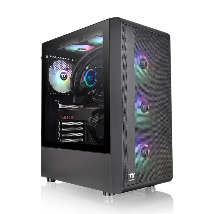 Thùng máy Case Thermaltake S200 TG ARGB Mid Tower Chassis | Đen, sẵn 4 fan ARGB (CA-1X2-00M1WN-00)