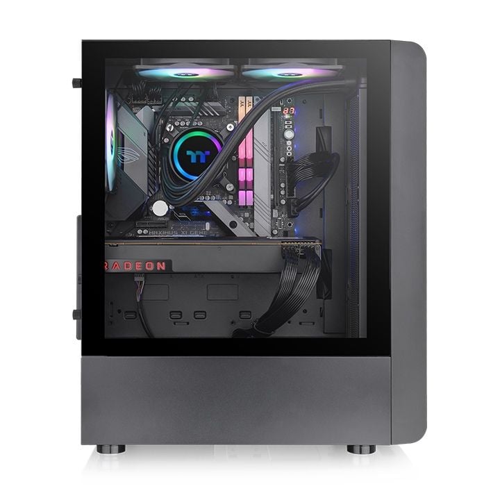 Thùng máy Case Thermaltake S200 TG ARGB Mid Tower Chassis | Đen, sẵn 4 fan ARGB (CA-1X2-00M1WN-00)