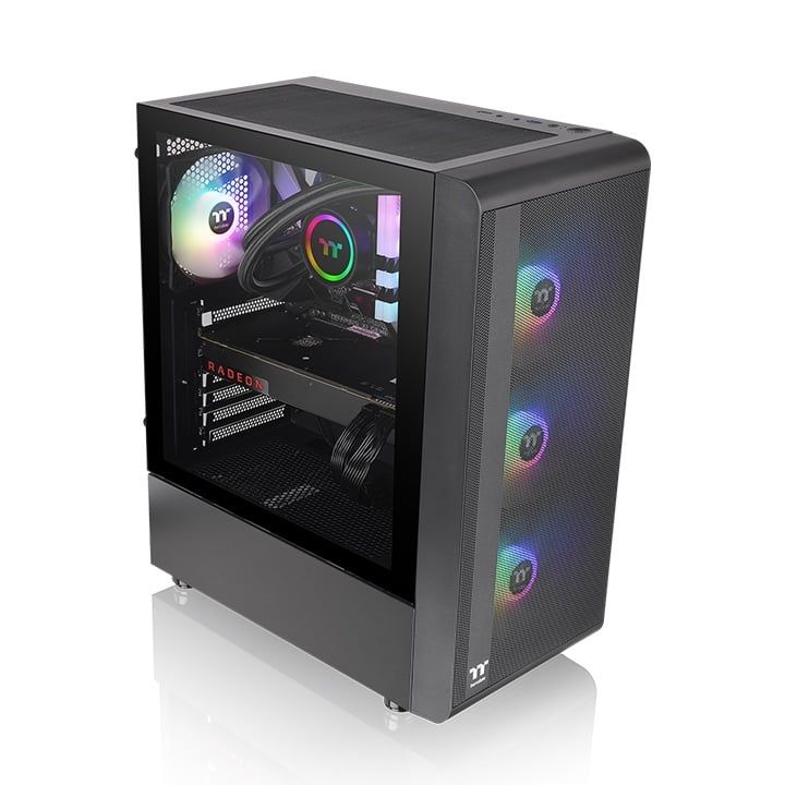 Thùng máy Case Thermaltake S200 TG ARGB Mid Tower Chassis | Đen, sẵn 4 fan ARGB (CA-1X2-00M1WN-00)