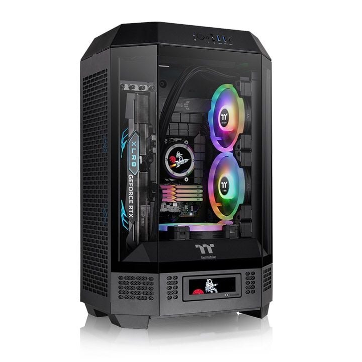 Thùng máy Case Thermaltake The Tower 300 Micro Tower Chassis | Đen, sẵn 2 fan ARGB 14cm (CA-1Y4-00S1WN-00)