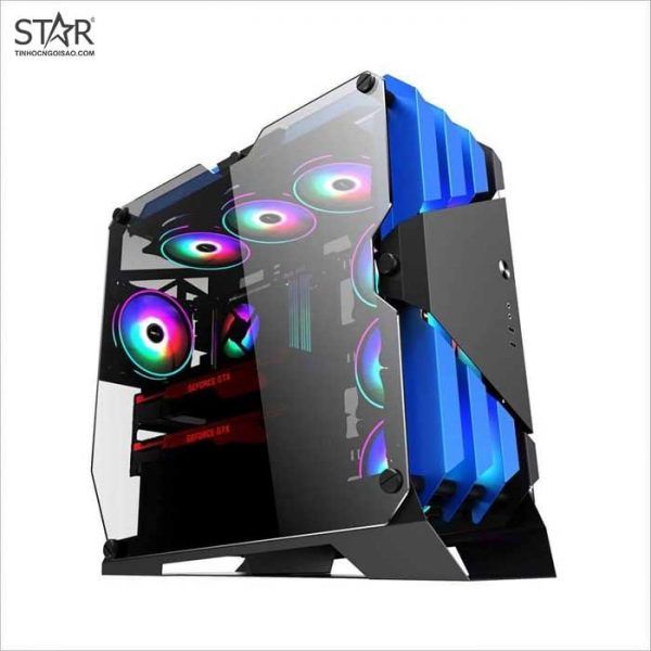 Thùng máy Case Sama Gaming TG03 (Xanh Đen) (Tặng 6 Fan RGB)