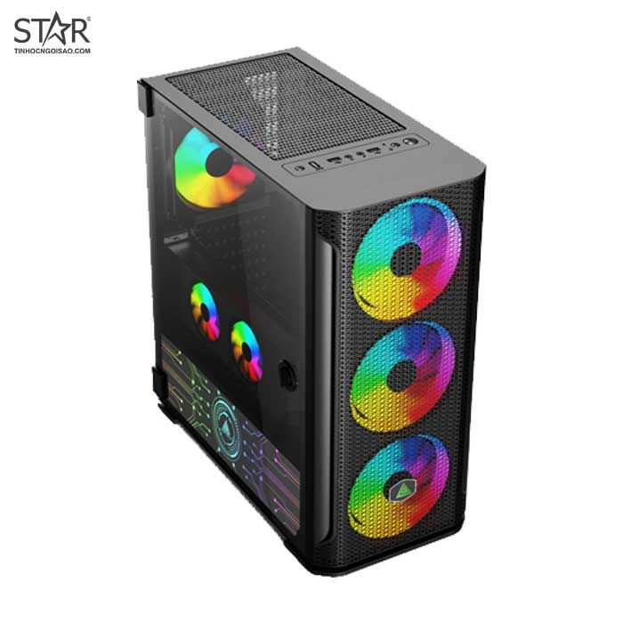 Thùng máy Case VSPTECH Gaming FA-404B (Tặng 4 Fan RGB)