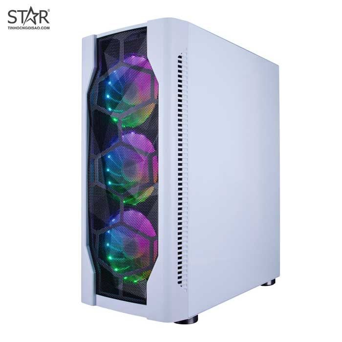 Thùng máy Case 1st Player DK-D4 (Tặng 4 Fan RGB) (Trắng)