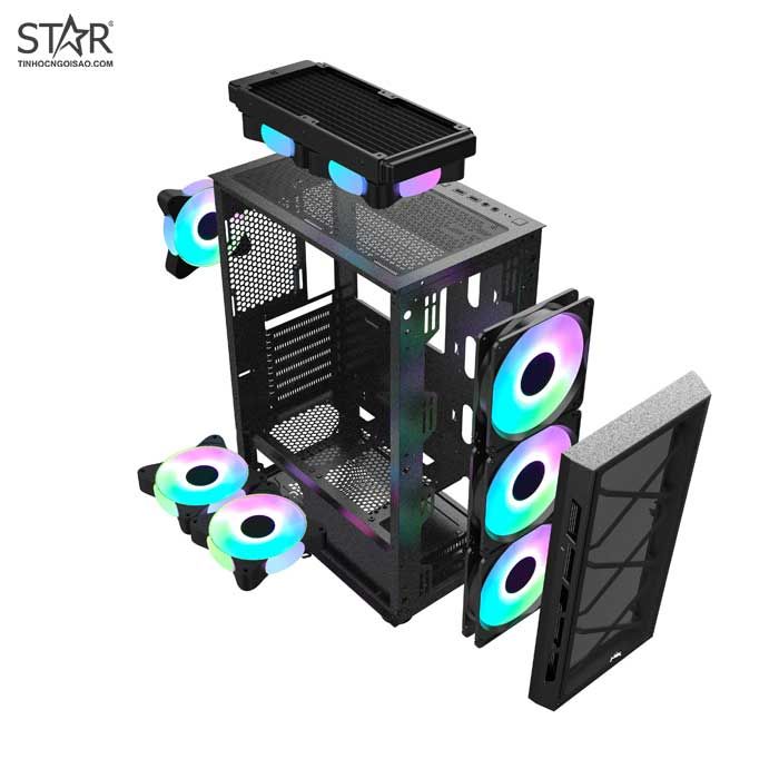 Thùng máy Case MIK TN10 Mid Tower (Tặng 3 Fan RGB)