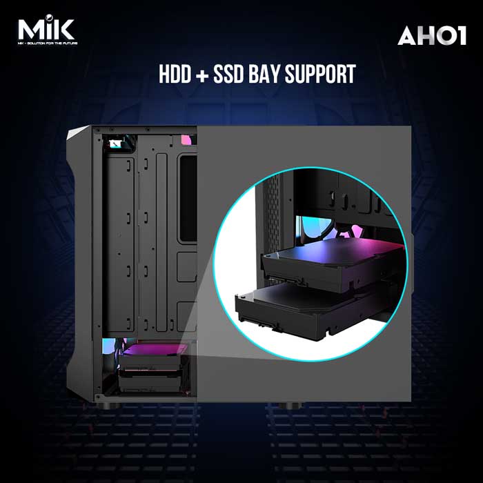 Thùng máy Case Milk AH01 Tempered Glass (Trắng) (No Fan)