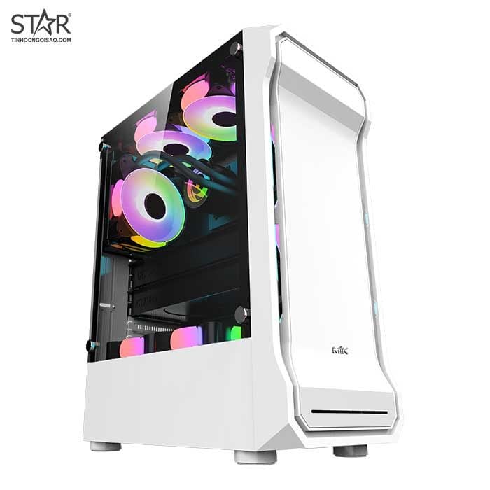 Thùng máy Case MIK AH01 Tempered Glass (Trắng) (No Fan)