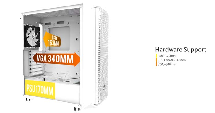 Thùng máy Case Montech Air X White (Trắng)