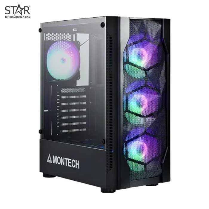 Thùng máy Case Montech X1 Black (Đen) (Tặng 4 Fan RGB)