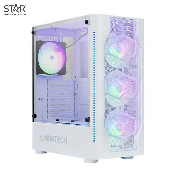 Thùng máy Case Montech X1 White (Trắng) (Tặng 4 Fan RGB)