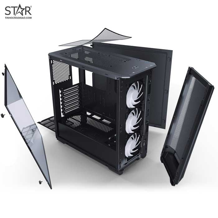 Thùng máy Case Phanteks Eclipse P400 Air Tempered Glass Black (3 Fan RGB) – CSEPH-EC400ATG-DBK01