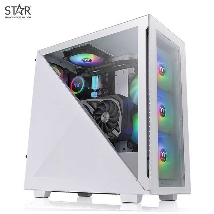 Thùng máy Case Thermaltake Divider 300 TG Snow ARGB Mid Tower Chassis (Trắng) (CA-1S2-00M6WN-01)