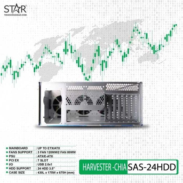  Thùng máy VSP Havester-CHIA SAS-24HDD (HDD 3.5″ x 24) 
