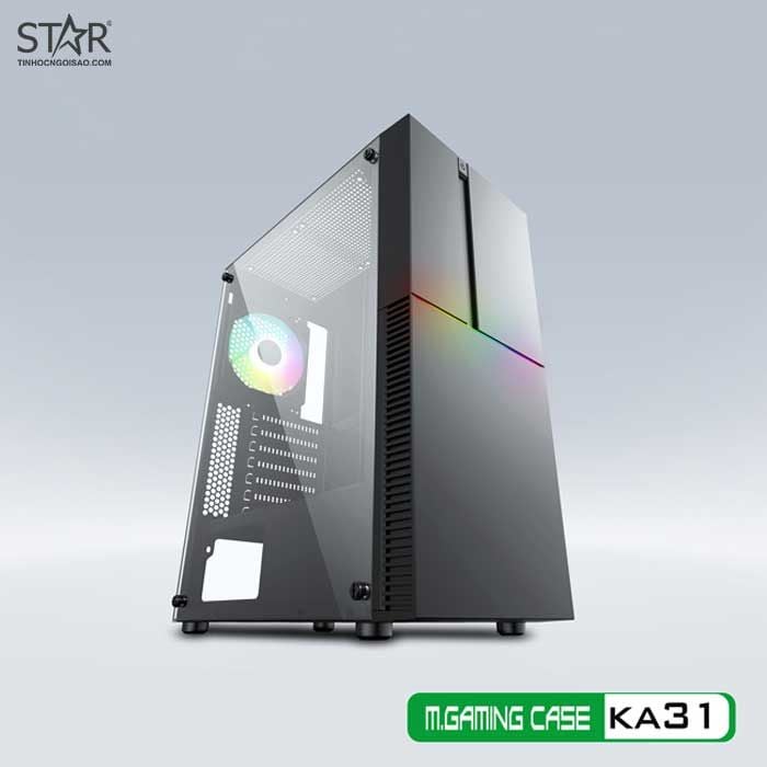 Thùng máy Case VSP Gaming KA31 LED RGB | Đen, Không Fan