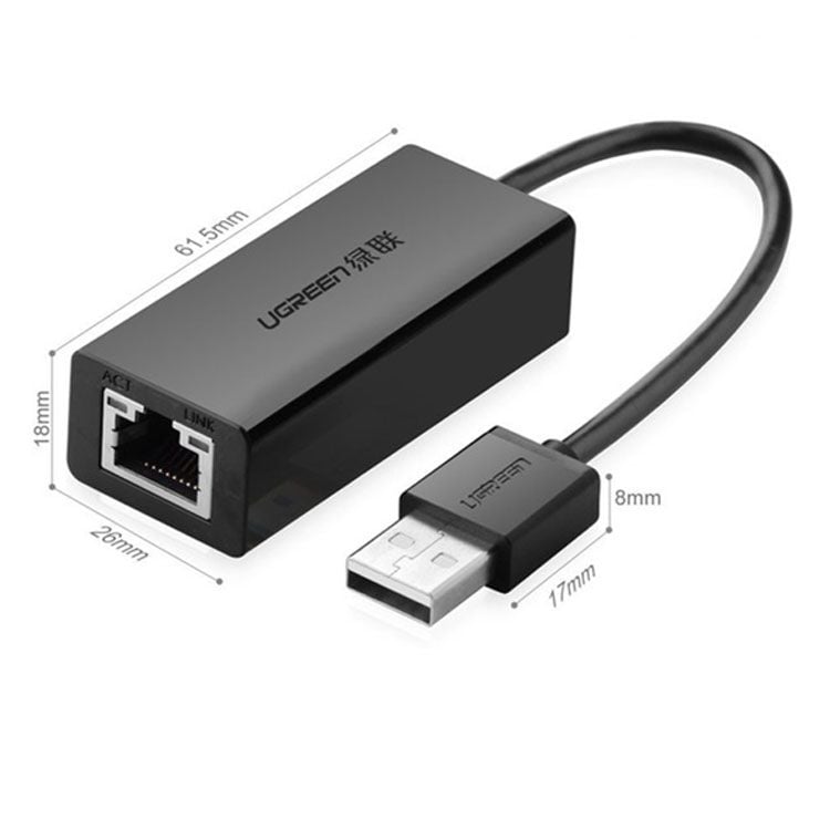 Cáp chuyển USB to LAN Ugreen (20255/20254) | Hỗ trợ 10/100/1000 Mbps