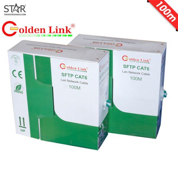 Cáp Golden Link 100m 6E Taiwan xanh lá – SFTP