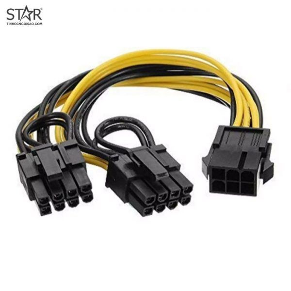 Cáp Nguồn Phụ VGA Từ 6 Pin Sang 2 Cổng 8 Pin (6+2)