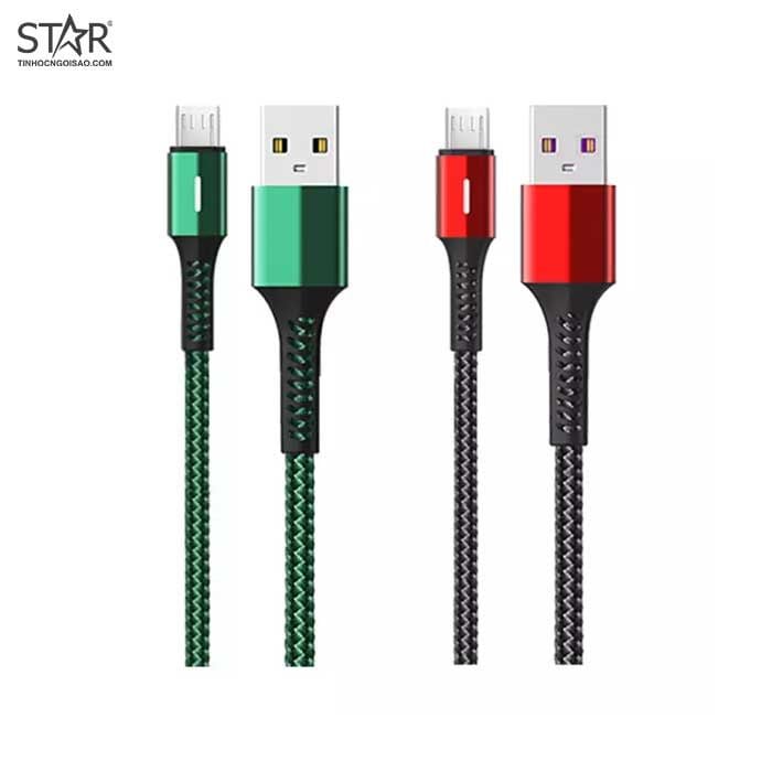 Cáp Sạc Nhanh Micro USB 5.0A Lanex LTC-N15M – Dài 1.2m (Dây dù, Tự ngắt, Đèn Led)