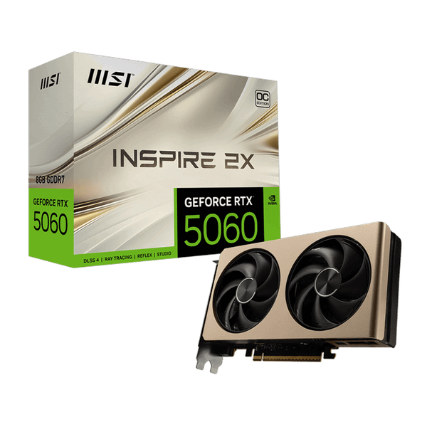  Card màn hình NVIDIA GeForce RTX 5060 MSI INSPIRE 2X OC | 8GB GDDR7, 3840 CUDA, 550W 