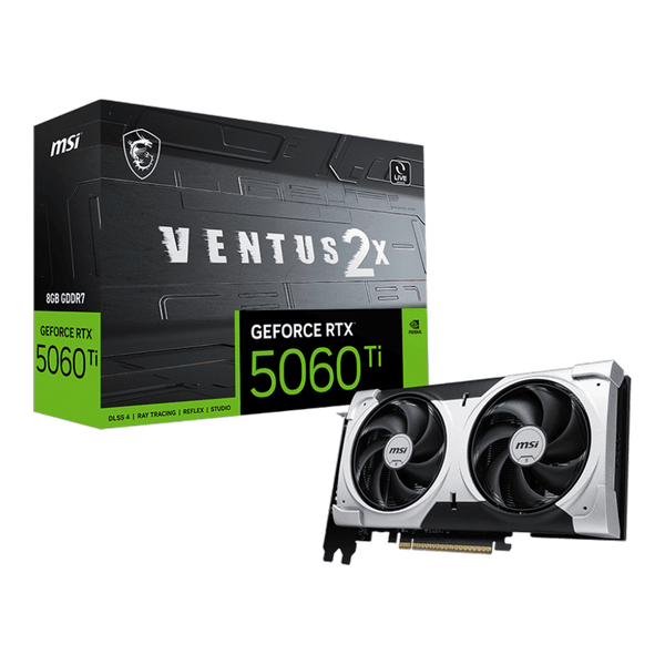  Card màn hình NVIDIA GeForce RTX 5060 Ti MSI VENTUS 2X PLUS | 8GB GDDR7, 4608 CUDA, 600W 