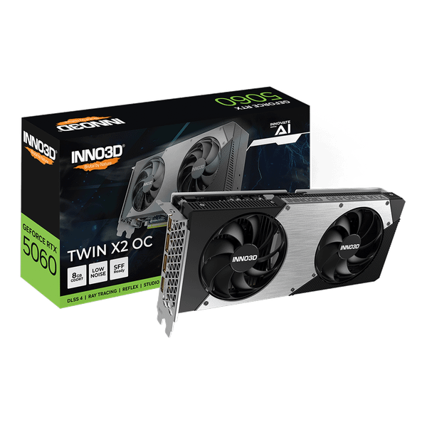  Card màn hình NVIDIA GeForce RTX 5060 INNO3D TWIN X2 OC | 8GB GDDR7, 3840 CUDA, 550W 