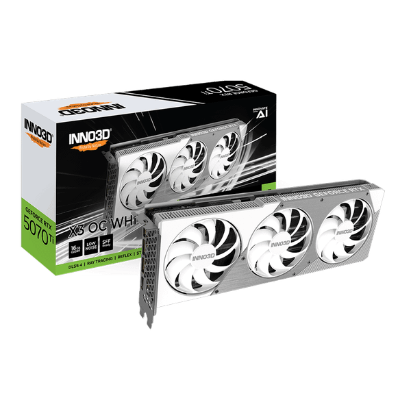  Card màn hình NVIDIA GeForce RTX 5070 Ti INNO3D X3 OC WHITE OC | 16GB GDDR7, 8960 CUDA, 750W 