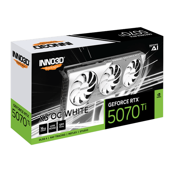  Card màn hình NVIDIA GeForce RTX 5070 Ti INNO3D X3 OC WHITE OC | 16GB GDDR7, 8960 CUDA, 750W 