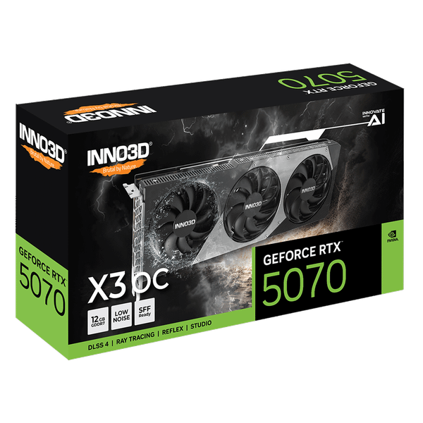 Card màn hình NVIDIA GeForce RTX 5070 INNO3D X3 OC | 12GB GDDR7, 6144 CUDA, 650W 