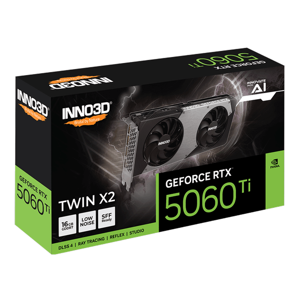  Card màn hình NVIDIA GeForce RTX 5060 Ti INNO3D Twin X2 | 16GB GDDR7, 4608 CUDA, 650W 