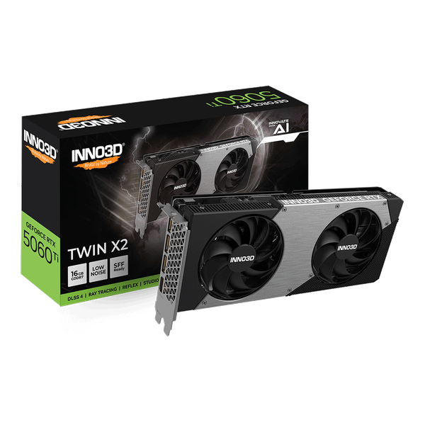  Card màn hình NVIDIA GeForce RTX 5060 Ti INNO3D Twin X2 | 16GB GDDR7, 4608 CUDA, 650W 