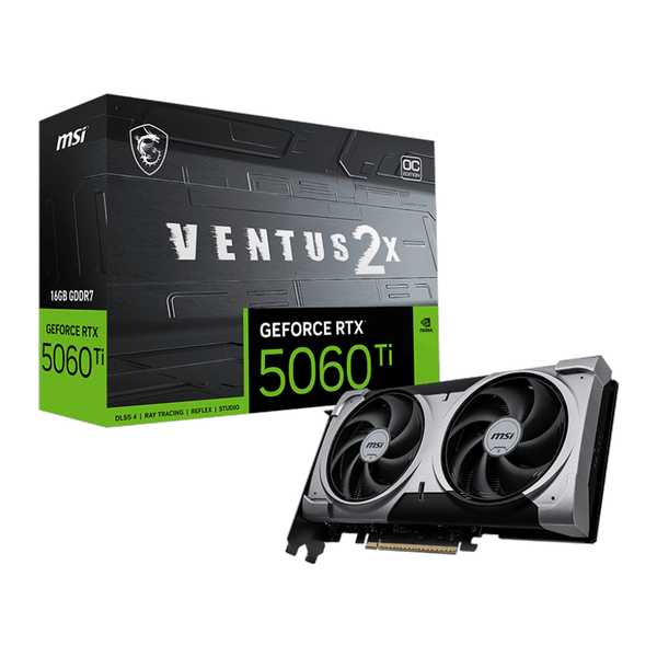  Card màn hình NVIDIA GeForce RTX 5060 Ti MSI VENTUS 2X PLUS OC | 16GB GDDR7, 4608 CUDA, 600W 