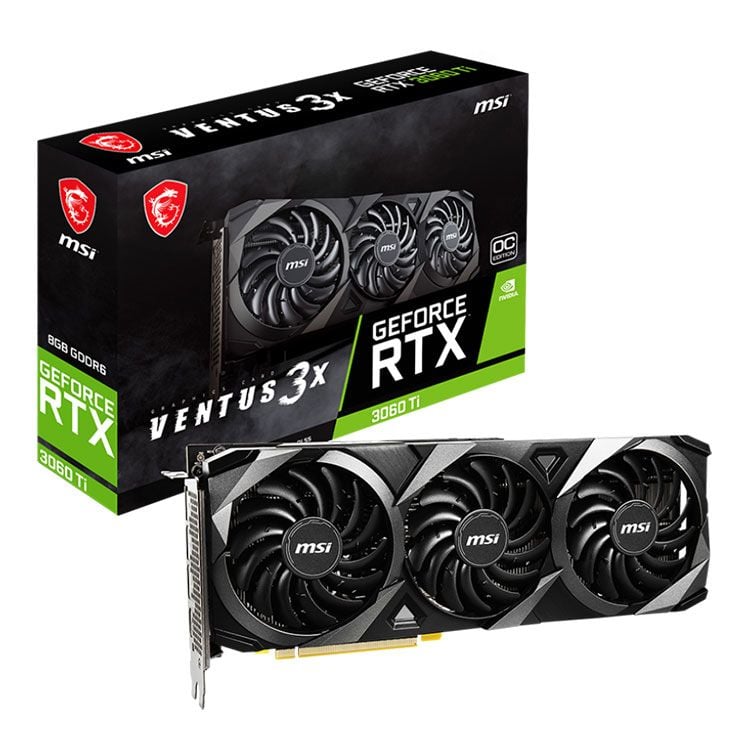 Card màn hình VGA MSI GeForce RTX 3060 Ti VENTUS 3X OC LHR 8GB