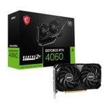  Card màn hình NVIDIA GeForce RTX 4060 MSI Ventus 2X Black OC | 8GB GDDR6, 3072 CUDA, 550W 