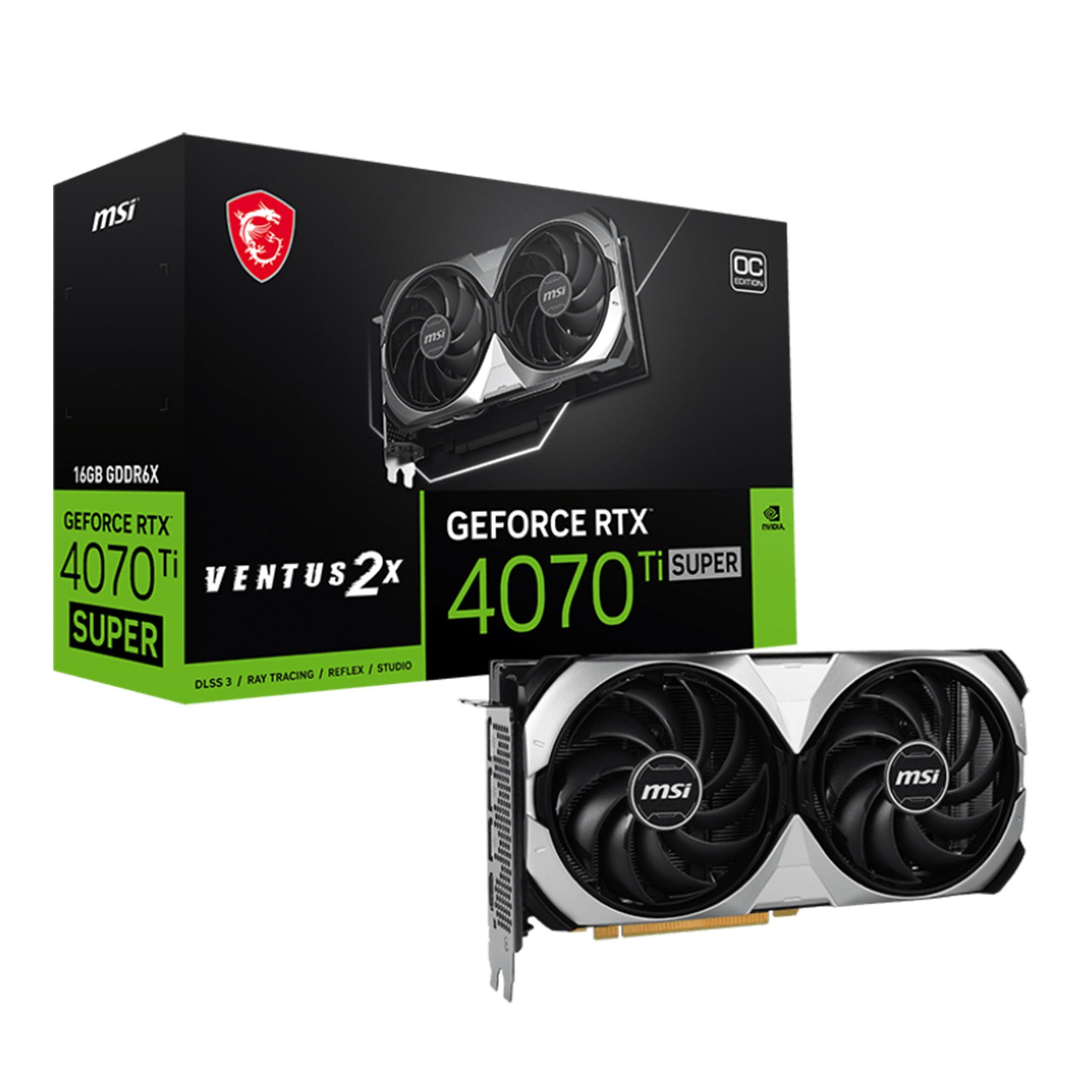 Card màn hình VGA MSI GeForce RTX 4070 Ti Super 16G Ventus 2X OC