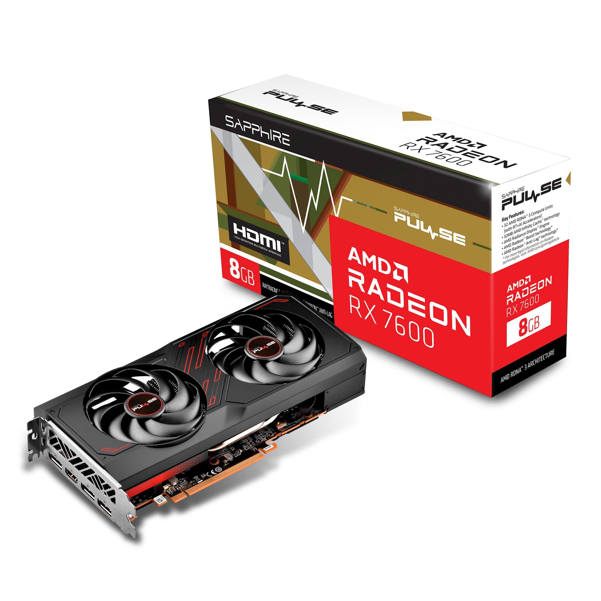 Card màn hình VGA Sapphire Pulse AMD Radeon RX 7600 8GB