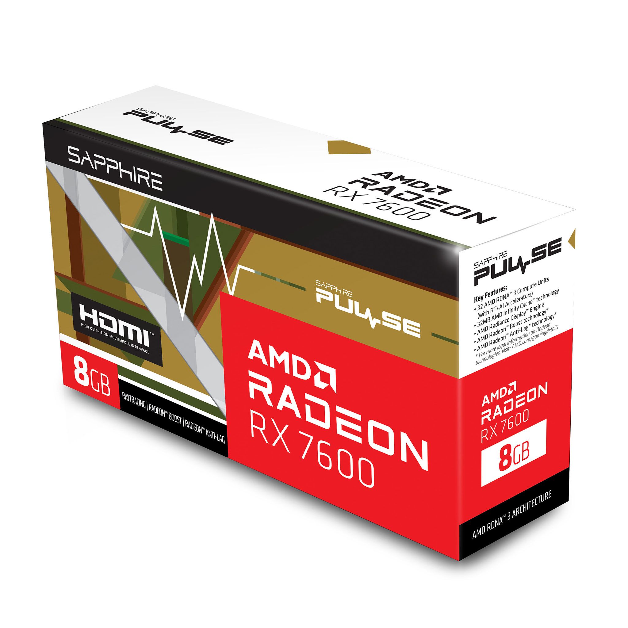 Card màn hình VGA Sapphire Pulse AMD Radeon RX 7600 8GB