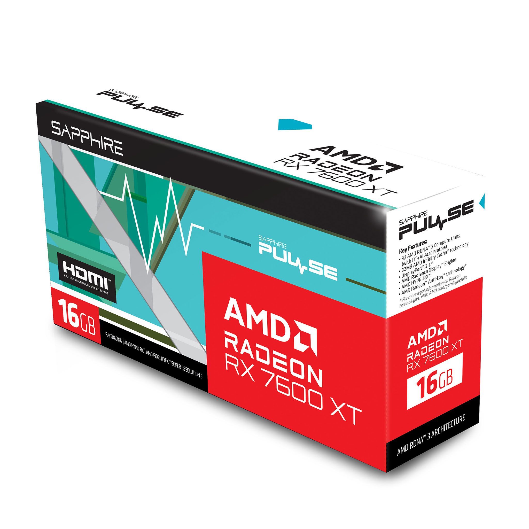 Card màn hình VGA Sapphire Pulse AMD Radeon RX 7600 XT 16GB