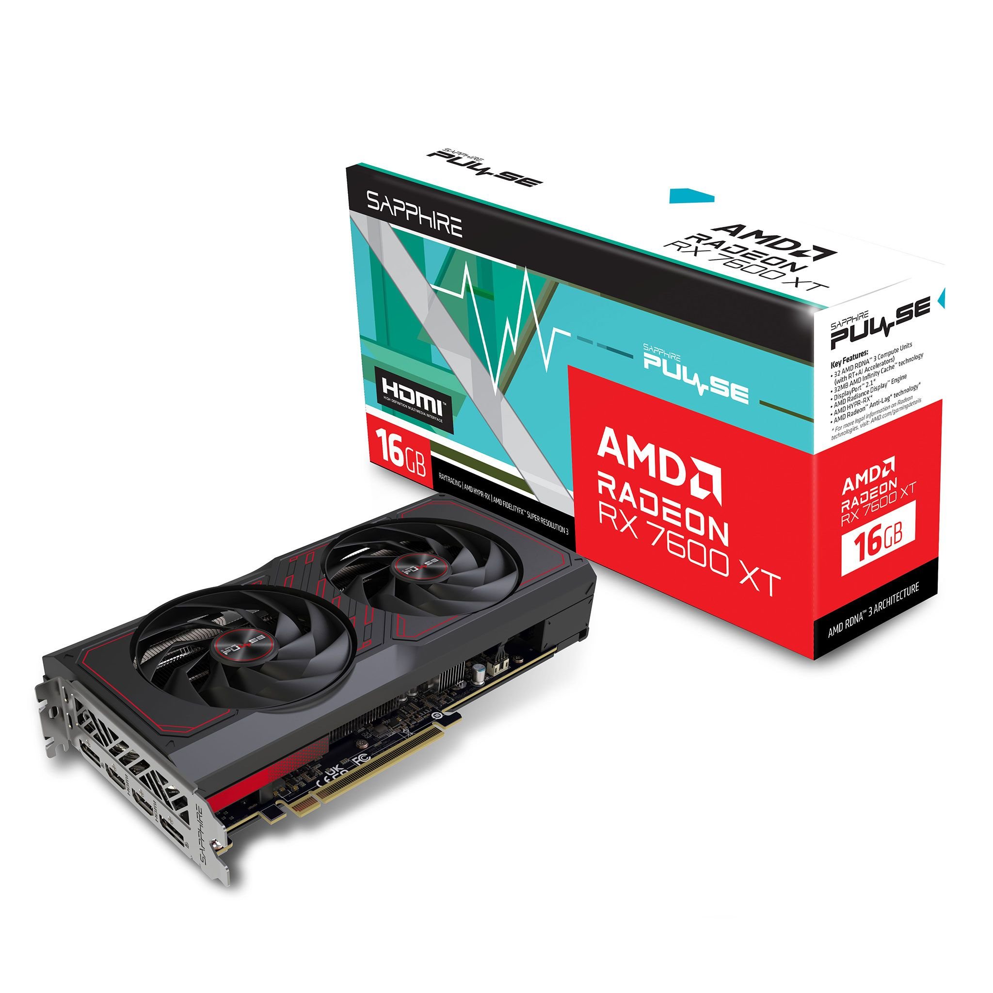 Card màn hình VGA Sapphire Pulse AMD Radeon RX 7600 XT 16GB