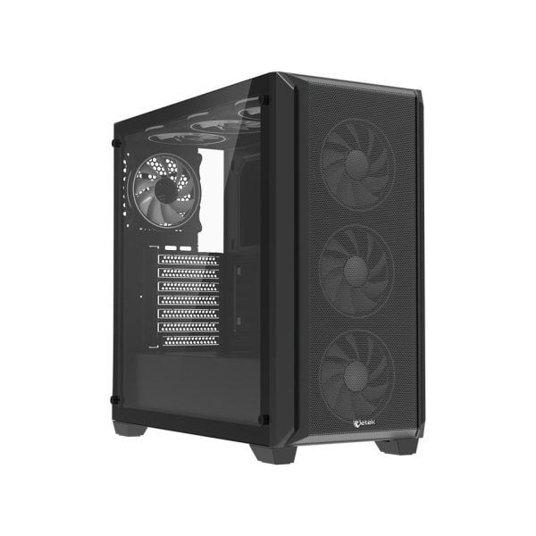  Thùng máy Jetek CSGO2 Z7 - Đen | E-ATX, kèm sẵn 3 fan RGB 