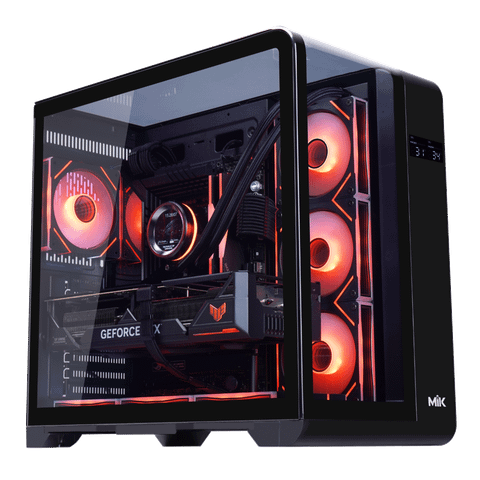 Thùng máy Mik Barbatos ATX - Black | AIO 360, view 3 góc