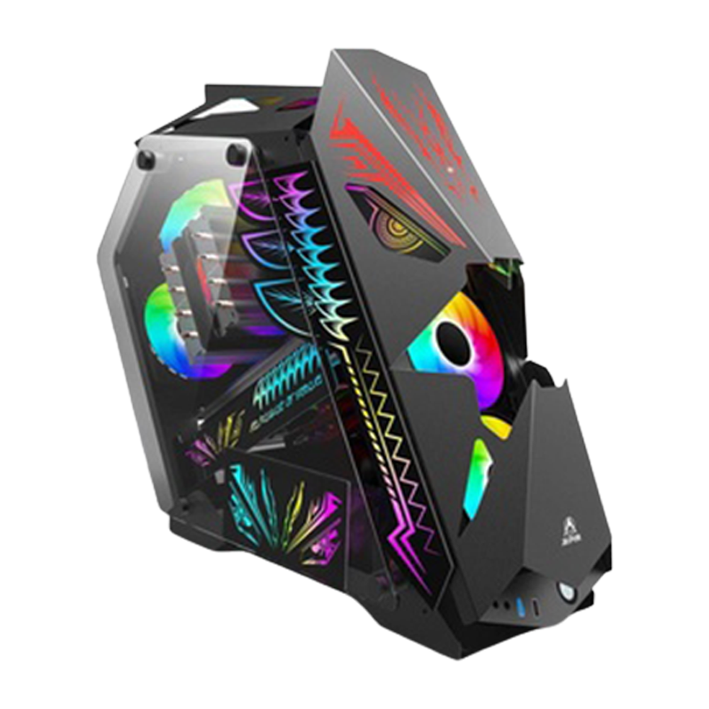 Thùng máy Case VSP ESPORT ROG ES3 Gaming | Đen, kèm sẵn 5 Fan RGB