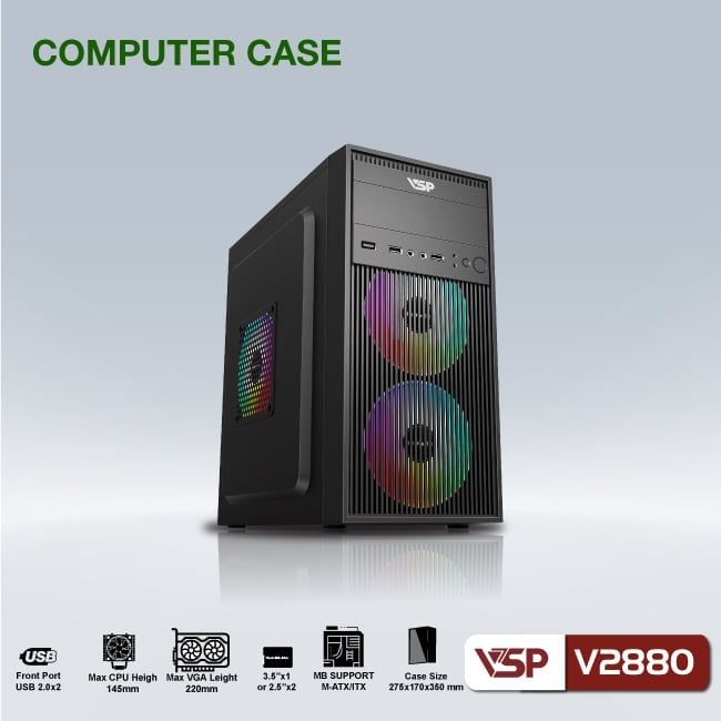 Thùng máy Case VSP V2880 | Micro-ATX