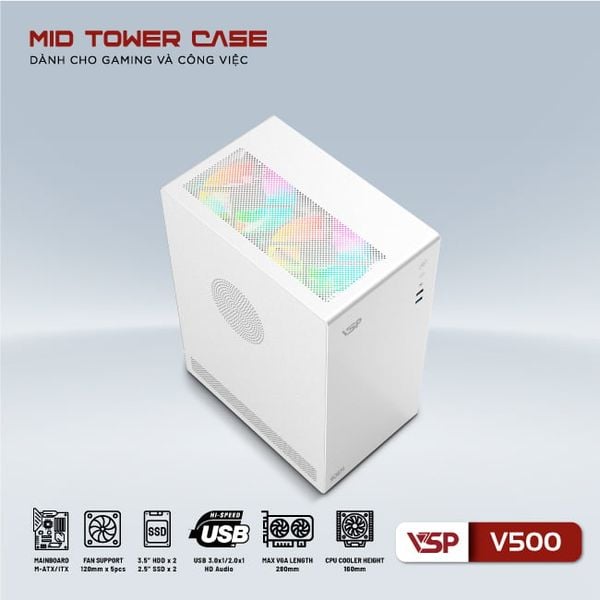  Thùng máy VSP V500 - Trắng 