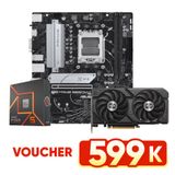  Combo CPU AMD R5 7600, Mainboard ASUS B650M-K D5, VGA ASUS RX 7600 8G 