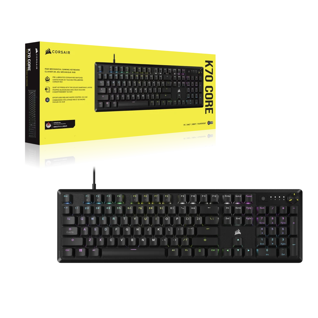 Bàn phím cơ Corsair K70 Core RGB - Đen (CH-910971E-NA)