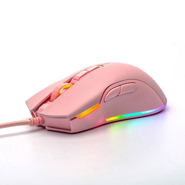  Chuột gaming Motospeed V70 RGB | 12000 DPI, 135g, RGB, Hồng 
