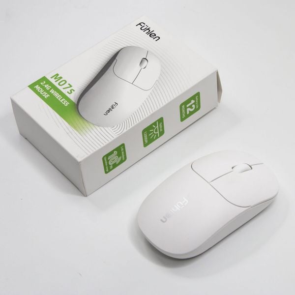  Chuột văn phòng Fuhlen M07s | Wireless, 1200 DPI, 75g, Trắng 