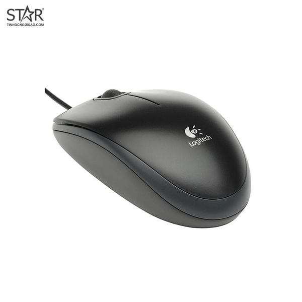  Chuột văn phòng Logitech B100 | Có dây, 800 DPI, 80g, Đen 