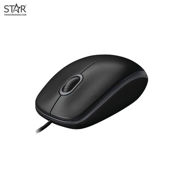  Chuột văn phòng Logitech B100 | Có dây, 800 DPI, 80g, Đen 